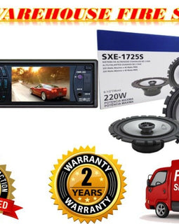 Absolute DMR-380BTAD Alpine SXE-1726S <br/> 3.5" Single Din Car Stereo DVD/CD/MP3/AM/FM Player & Alpine SXE-1726S 6.5" Speakers