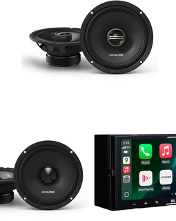 Alpine iLX-W770 Multimedia Receiver Wireless CarPlay & Android + DM-65C-G 6.5" Component & DM-65-G 6.5" Coaxial Bundle
