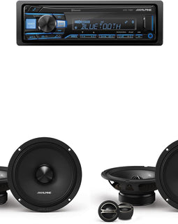 Alpine UTE-73BT Multimedia Receiver + 2 Pair DM-65C-G 6.5" Component 2-Way Bundle