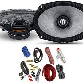 Alpine R2-S69 R-Series 6"x9" 600W 2-Way Car Coaxial Speakers & KIT4 Installation AMP Kit