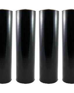 Absolute Four (4) Rolls Black Hand Stretch Plastic Film Pallet Shrink Wrap