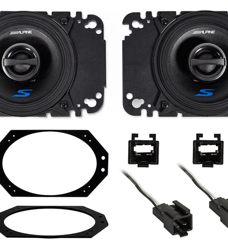 Alpine 140w Front Factory Speaker Replacement Kit For 1997-2002 Jeep Wrangler TJ