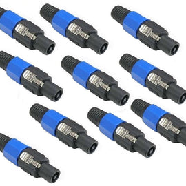 Mr Dj 10 Pcs Conductor Speaker Cable Male Connector End for SPEAKON Audio Loudspeaker