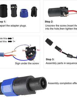 10 Pack MR DJ SPAM-10 Speakon Compatible Right Angle PA/DJ Speaker Cable Connector