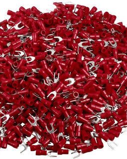 XP Audio XSR8-200 200PCS #8 Red Insulated Fork Spade Wire Connector Electrical Crimp Terminal 18-22AWG
