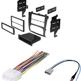 Compatible Fit  2007-2011 Nissan Altima Single/Double Din Dash Kit Install Wire harness antenna