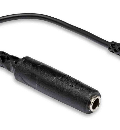 Hosa MHE-100.5 Headphone Adaptor, 1/4 in TRS to Right-angle 3.5 mm - 6 In