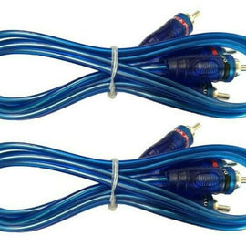 2 Absolute 15' RCA Stereo Plug Cable 2 Male to 2 Male Car Stereo Marine Home Aud