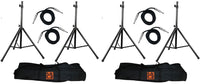 2 MR DJ SS750PKG Speaker Stand with Road Carrying Bag & 2 1/4" 25' Cable