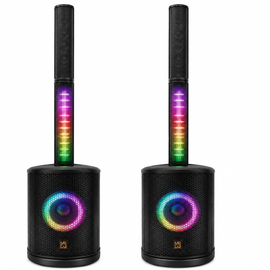 2 Pack MR DJ ELITE All-In-One 8" Portable Bluetooth Line Column Array Speaker