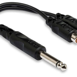 Hosa YPR-103 Y Cable 1/4 in TS to Dual RCAF