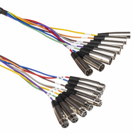 Hosa XLR-80, 8-Channel Male 3-Pin XLR to Female 3-Pin XLR Snake Cable