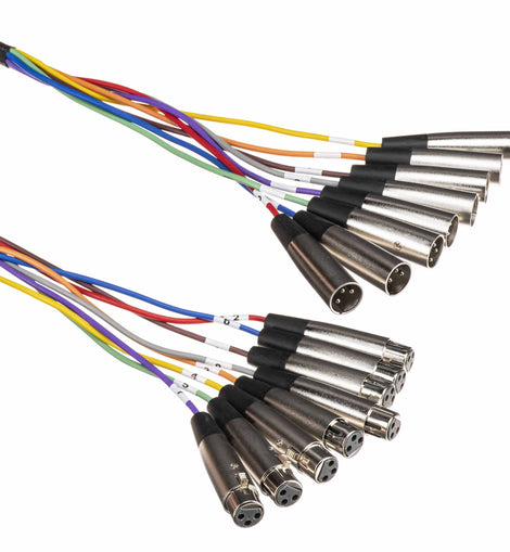 Hosa XLR-80, 8-Channel Male 3-Pin XLR to Female 3-Pin XLR Snake Cable