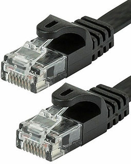 2 Cat6a Ethernet Network Patch Cable RJ45 23AWG 600Mh Solid Copper Wire 3' Black