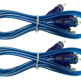 2 Absolute 12' RCA Stereo Plug Cable 2 Male to 2 Male Car Stereo Marine Home Aud