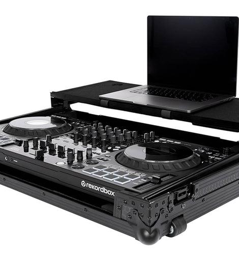 Headliner HL10013 Pitch Black Flight Case for DDJ-FLX10 with Laptop Platform and Wheels