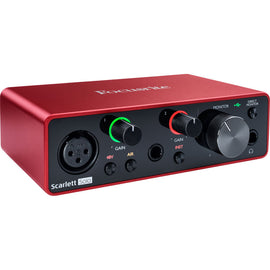 Focusrite Scarlett Solo 4rd Gen 2-In, 2-Out USB Audio Interface Bundle with Mic Stand + Pop Filter and XLR Cable