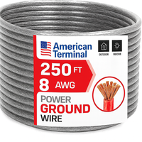 American Terminal ATP8G250SL 8GA 250' Silver Power Ground Wire Car Audio Amplifier Marine Cable