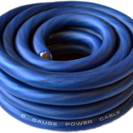 American Terminal  ATPW0GBL 0 Gauge Blue Amplifier Amp Power/Ground 1/0 Wire 25 Feet Superflex Cable