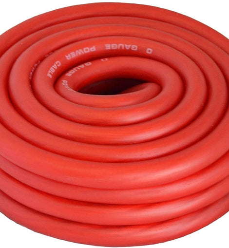 Absolute 1/0 Gauge 50' Red PRO Xtreme Twisted Power Ground Battery Wire Cables