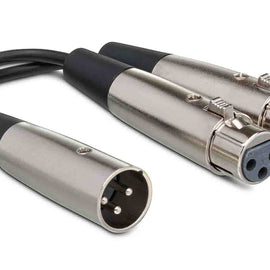 Hosa YXF-101.5, XLR Male to Dual XLR Female Y Cable - 18 Inches