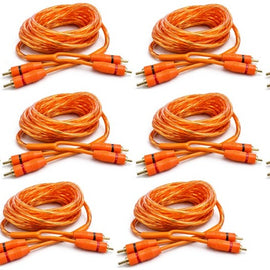10 Absolute RCA1OR 1ft Orange RCA Cable 100% OFC Oxygen Copper 2-Ch Stereo Interconnect Twisted Pair Noise Reduction Gold-Plated Connectors HiFi Audio Cable for Car/Home Audio