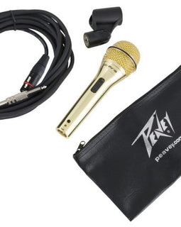 Peavey PVI 2G 1/4" Gold Cardioid Unidirectional Dynamic Vocal Microphone with 1/4" Cable