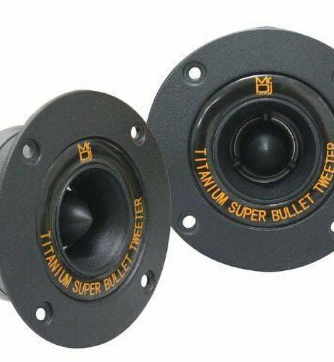 Mr. Dj USA HDT800B Pair 4-Inch Aluminum Bullet Titanium Horn Tweeter Driver (Black)