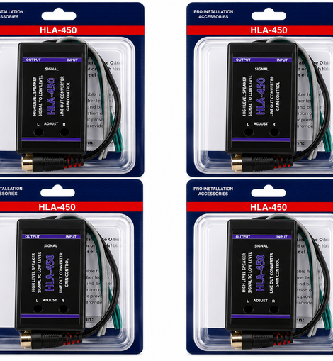 4 Absolute HLA450 2-Ch High-to-Low Line Output Converter Adjustable Speaker Level to RCA Converter