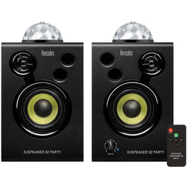 Hercules DJMONITOR-32-PARTY DJSpeaker 32 Party 3" Powered Speakers with Integrated Light Dome (Pair)