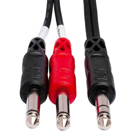 Hosa STP-203 Insert Cable, 1/4 in TRS to Dual 1/4 in TS - 3 Meter