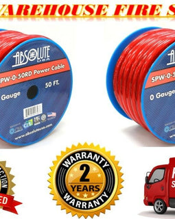 2 1/0 Gauge 50 FT PRO Xtreme Twisted Power / Ground Battery Wire Cables Red