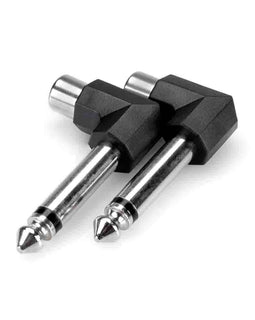 Hosa GPR-123 Right-angle Adaptors, RCA to 1/4 in TS -2 PCS