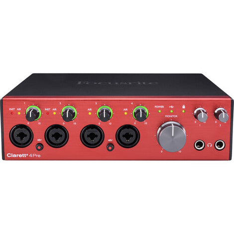 Focusrite CLARETT-PLUS-4PRE Desktop 18x8 USB-C Audio/MIDI Interface