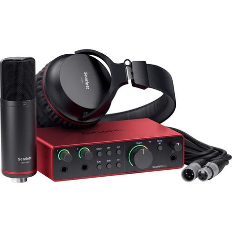 Focusrite Scarlett 2i2 Studio 4rd Gen 2-In/2-Out USB Audio Interface w/Condenser Mic & Headphones