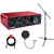 Focusrite Scarlett Solo 4rd Gen USB Audio Interface Bundle Mic Stand + Pop Filter + XLR Cable