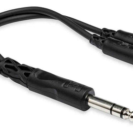 Hosa YMP-234 Y Cable, 1/4 in TRS to Dual 3.5 mm TRSF