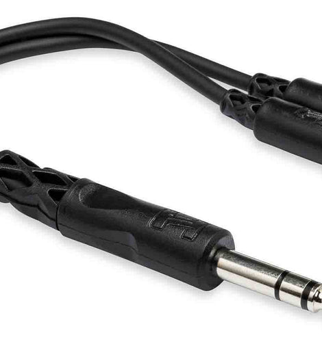 Hosa YMP-234 Y Cable, 1/4 in TRS to Dual 3.5 mm TRSF