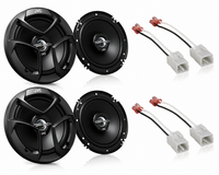 JVC CS-J620 6.5" 300W Front/Rear Speaker + Harness Fit 07-18 Jeep Wrangler