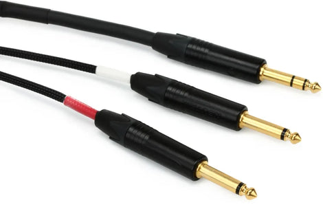Mogami GOLD INSERT TS-02 Gold Insert TS Cable - 1/4-inch TRS Male to Dual 1/4-inch TS Male - 2 foot