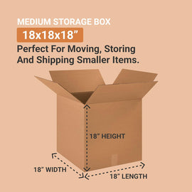 Shipping Boxes 18"L x 18"W x 18"H 10-Pack Corrugated Cardboard Box for Packing Moving Storage