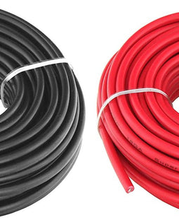 Absolute USA P18G50R P18G50BK<br/> 2 Rolls 18 Gauge Wire Red Black Power Ground 50 Ft Each Primary Stranded Copper Clad