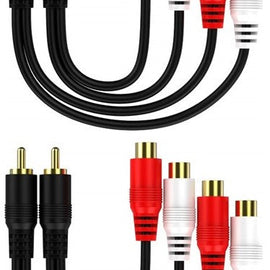 8 Absolute 2F1M RCA Interconnect Cable Wire Marine Car Amplifier Stereo Home Audio
