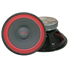 MR DJ PA108 8" 300-Watt Universal PA/DJ Raw Woofer Subwoofer, Black/Red