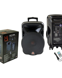DSP4000 4000W Bluetooth DSP FM Radio USB Portable PA DJ KARAOKE Speaker