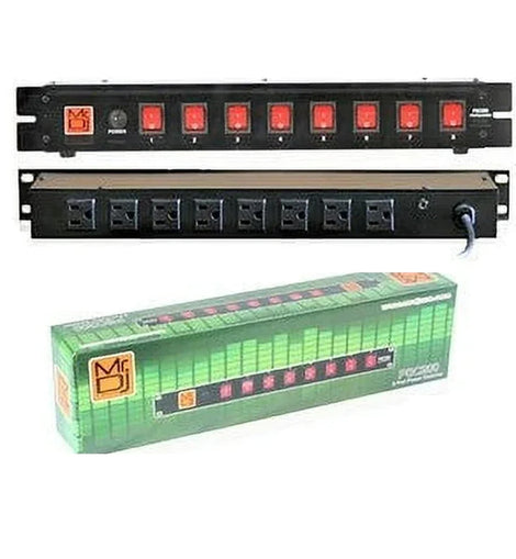 MR DJ PSC250 Rack Mountable 8 Port Power Switcher Surge Protectors Power Center