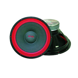 MR DJ PA110 10" 400-Watt Universal PA/DJ Raw Woofer Subwoofer, Black/Red