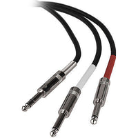 MR DJ CQMQ6 6' Pro PA DJ Karaoke One 1/4" Male Stereo to Two 1/4" Y-Adapter Male Mono