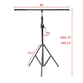 MR DJ ST200 & SBC260 Crank Light Stand<br/> Pro Lighting 10 Foot Crank Light Stand & Black Square Truss T-Bar Adapter