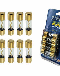 10 PACK Absolute AGU40 40 AMP AGU GOLD PLATED FUSES ROUND GLASS FUSE